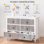 Commode Whizmax pour chambre avec 5 tiroirs, commode large, longue commode en bois pour chambre, salon, couloir, chambre d'enfant