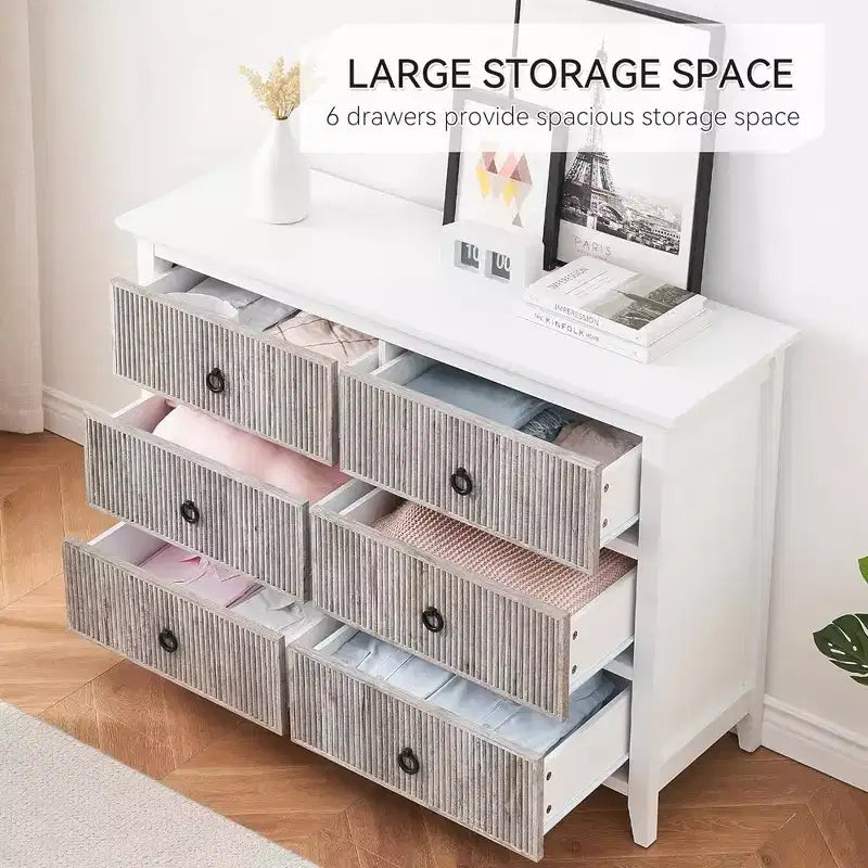 Commode Whizmax pour chambre avec 5 tiroirs, commode large, longue commode en bois pour chambre, salon, couloir, chambre d'enfant