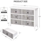 Commode Whizmax pour chambre avec 5 tiroirs, commode large, longue commode en bois pour chambre, salon, couloir, chambre d'enfant
