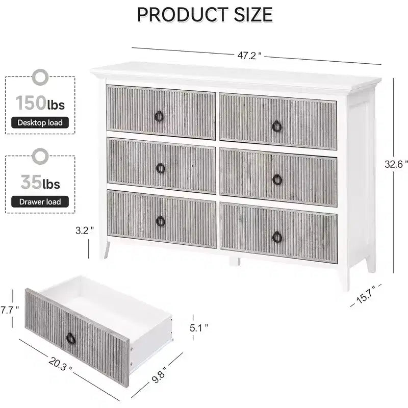 Commode Whizmax pour chambre avec 5 tiroirs, commode large, longue commode en bois pour chambre, salon, couloir, chambre d'enfant