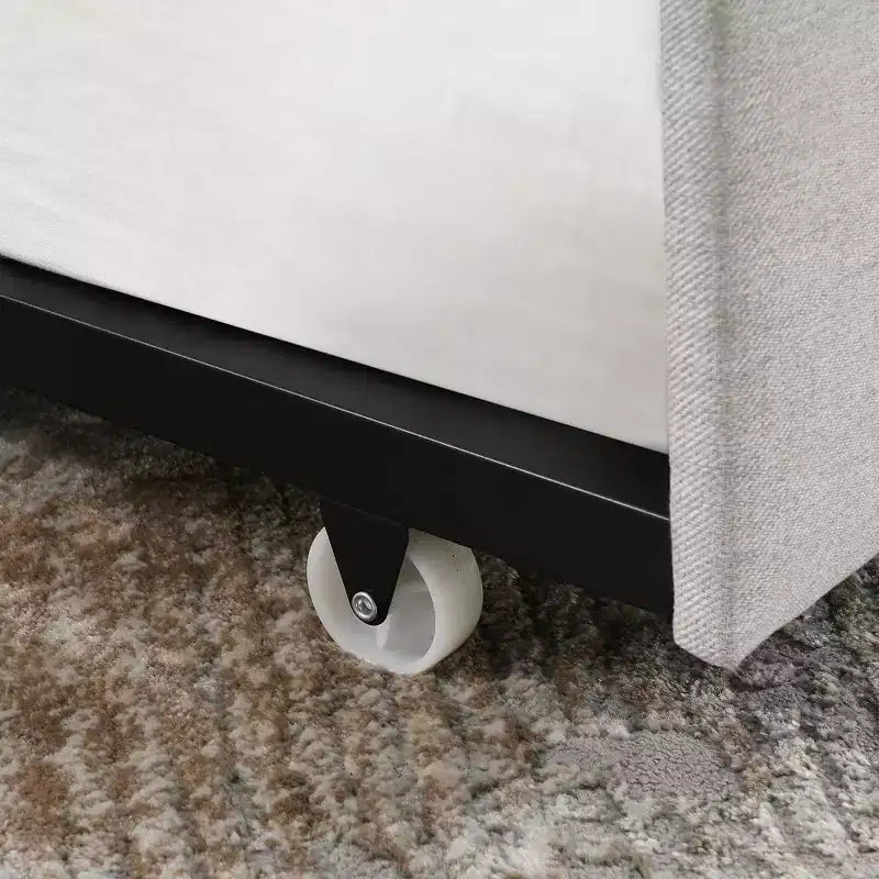 Lit de repos double/grand avec lit gigogne, canapé-lit capitonné avec boutons et accoudoirs ondulés - ModernLuxe
