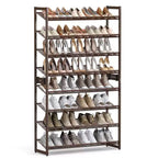 Étagère à chaussures métallique à 8 niveaux, étagères réglables pouvant accueillir 32 à 40 paires, ensemble de 2 organiseurs de chaussures empilables.