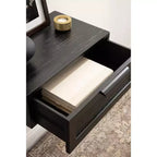 Table d'appoint flottante en rotin Kate and Laurel Ori, 18x13x6, Noir