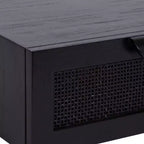 Table d'appoint flottante en rotin Kate and Laurel Ori, 18x13x6, Noir