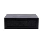 Table d'appoint flottante en rotin Kate and Laurel Ori, 18x13x6, Noir