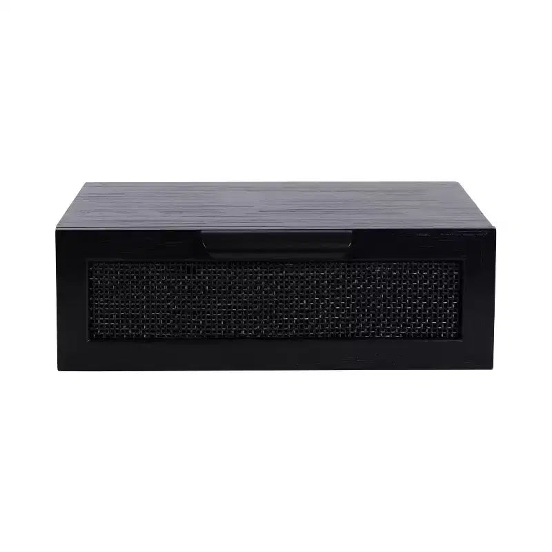 Table d'appoint flottante en rotin Kate and Laurel Ori, 18x13x6, Noir