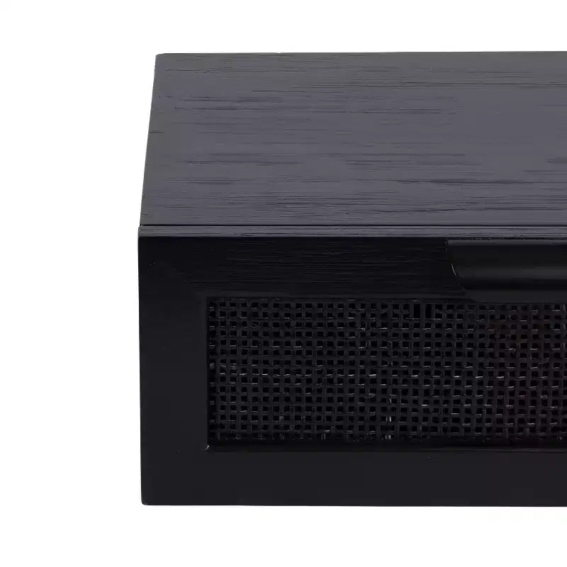 Table d'appoint flottante en rotin Kate and Laurel Ori, 18x13x6, Noir