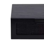 Table d'appoint flottante en rotin Kate and Laurel Ori, 18x13x6, Noir