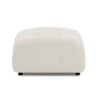 Canapé modulable 93 places en velours/tissu Teddy avec capitonnage touffeté, canapé d'angle en forme de L avec pouf réversible - ModernLuxe