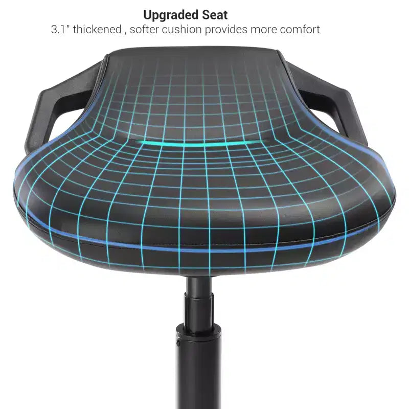 SONGMICS Chaise de bureau debout, tabouret debout ergonomique réglable, chaise d'équilibre pivotante, coussin inférieur antidérapant