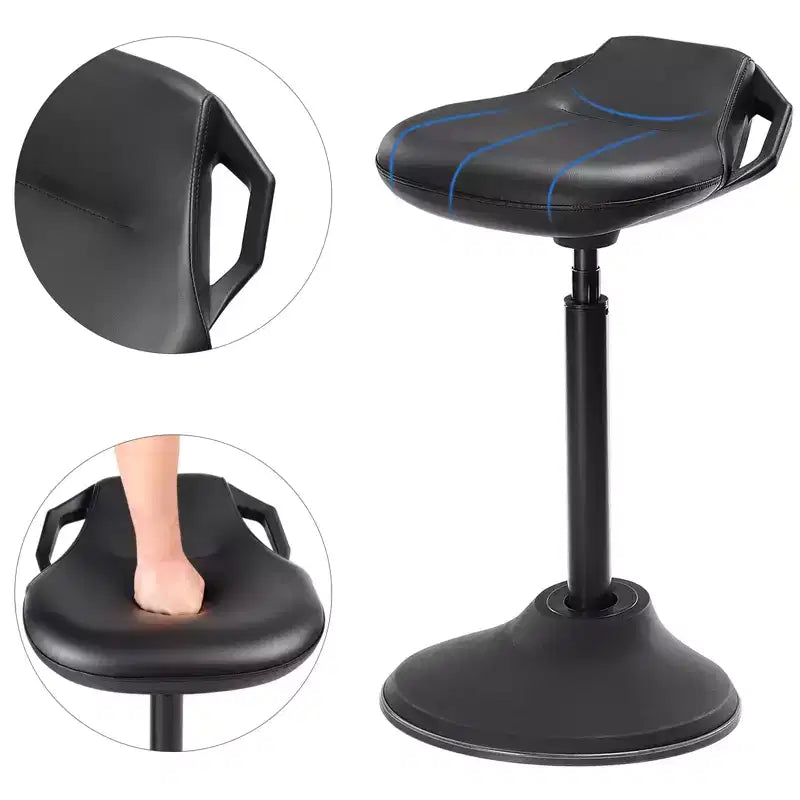 SONGMICS Chaise de bureau debout, tabouret debout ergonomique réglable, chaise d'équilibre pivotante, coussin inférieur antidérapant