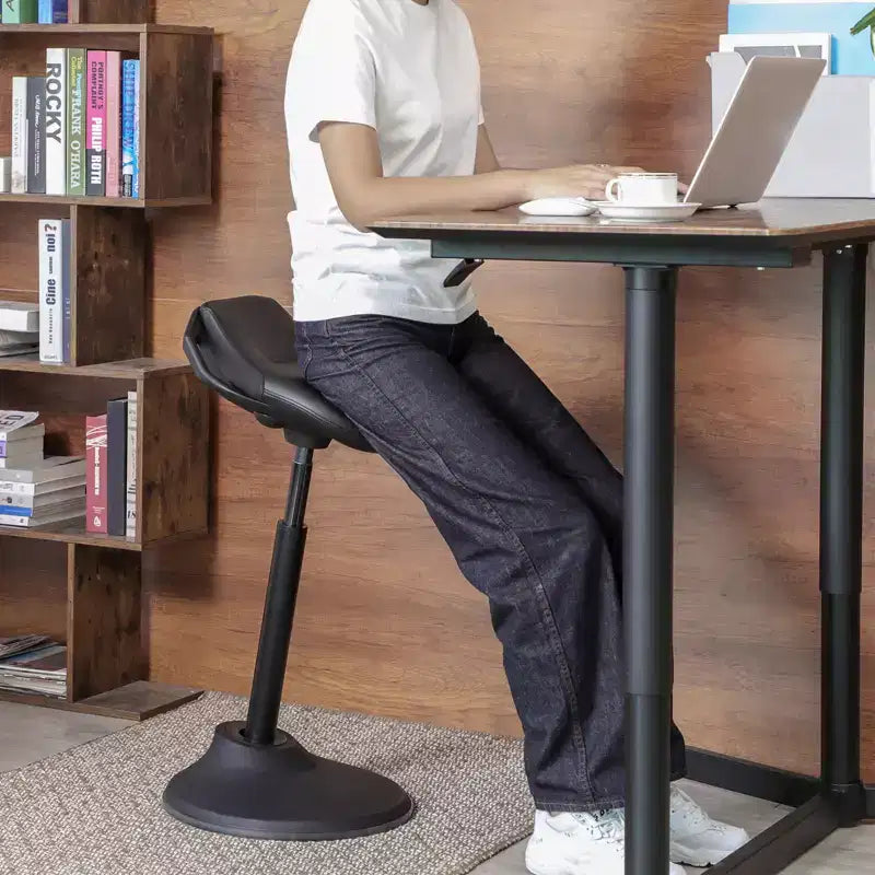 SONGMICS Chaise de bureau debout, tabouret debout ergonomique réglable, chaise d'équilibre pivotante, coussin inférieur antidérapant