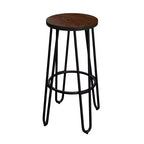 Lavish Home – Lot de 2 tabourets de bar à hauteur de comptoir – Tabourets de bar ronds en bois avec pieds en épingle