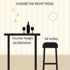Lavish Home – Lot de 2 tabourets de bar à hauteur de comptoir – Tabourets de bar ronds en bois avec pieds en épingle