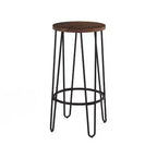 Lavish Home – Lot de 2 tabourets de bar à hauteur de comptoir – Tabourets de bar ronds en bois avec pieds en épingle