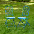 Ensemble bistrot pliant en métal Glitzhome pour extérieur, 3 pièces, table et chaises de patio