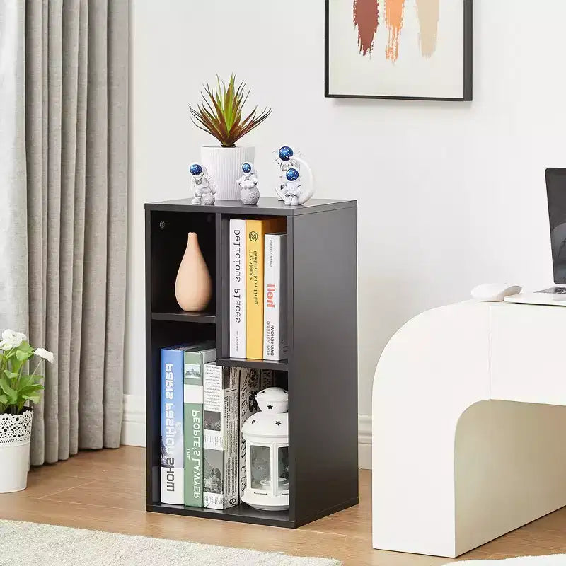 Étagère à 3 niveaux VECELO, bibliothèque en bois et étagères à livres