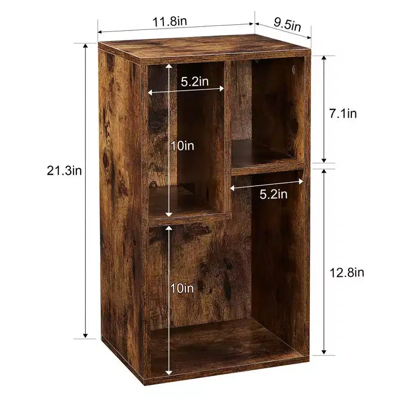 Étagère à 3 niveaux VECELO, bibliothèque en bois et étagères à livres
