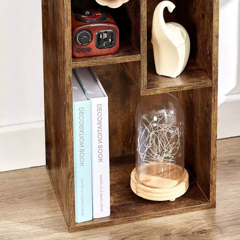 Étagère à 3 niveaux VECELO, bibliothèque en bois et étagères à livres