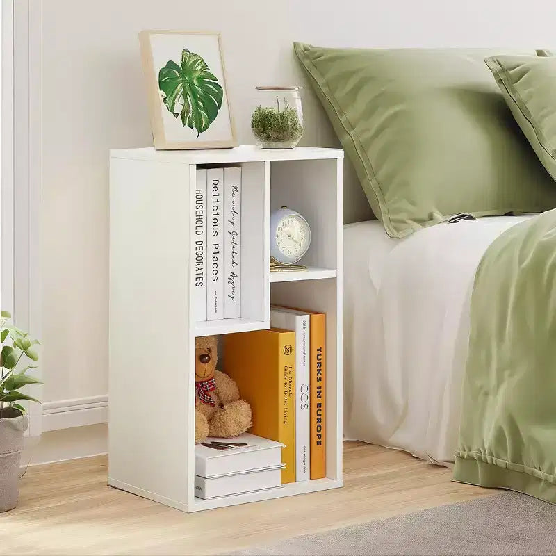 Étagère à 3 niveaux VECELO, bibliothèque en bois et étagères à livres