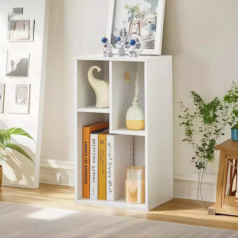 Étagère à 3 niveaux VECELO, bibliothèque en bois et étagères à livres