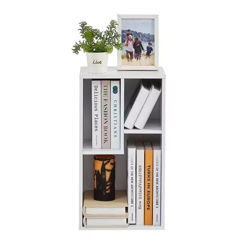 Étagère à 3 niveaux VECELO, bibliothèque en bois et étagères à livres