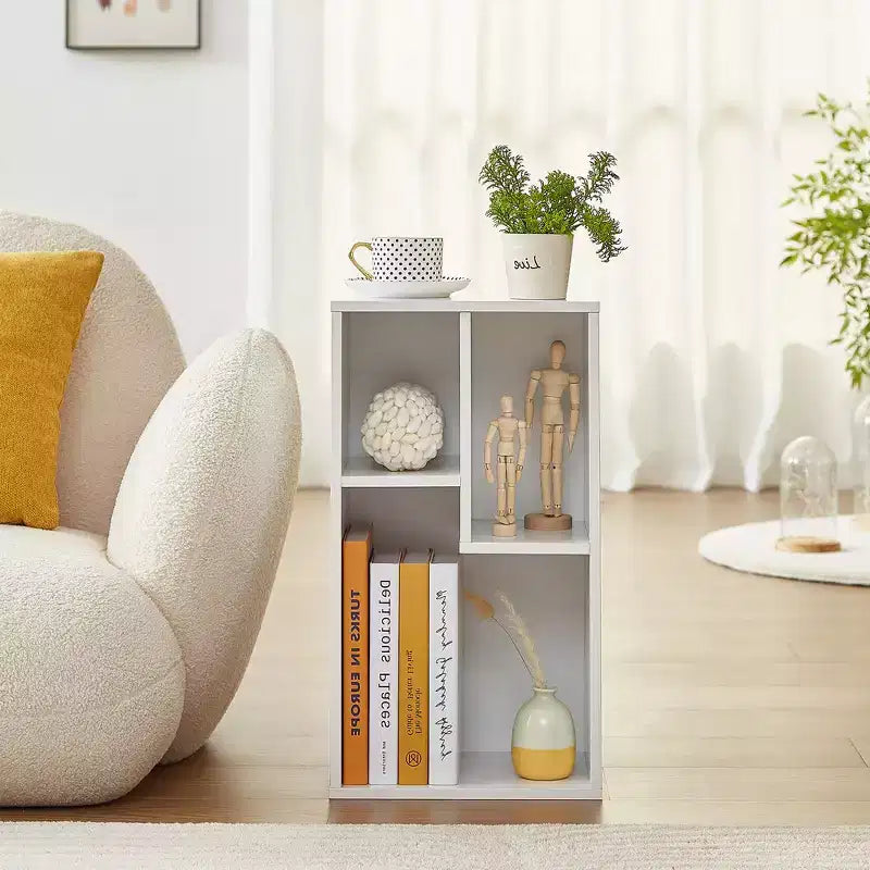 Étagère à 3 niveaux VECELO, bibliothèque en bois et étagères à livres