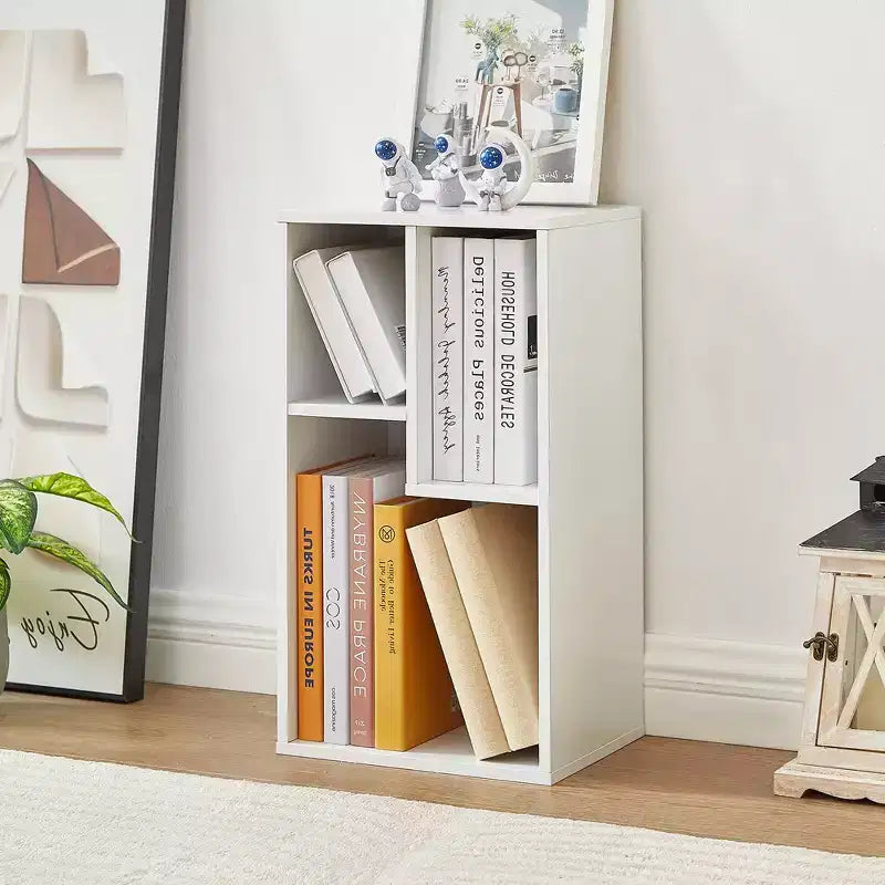 Étagère à 3 niveaux VECELO, bibliothèque en bois et étagères à livres