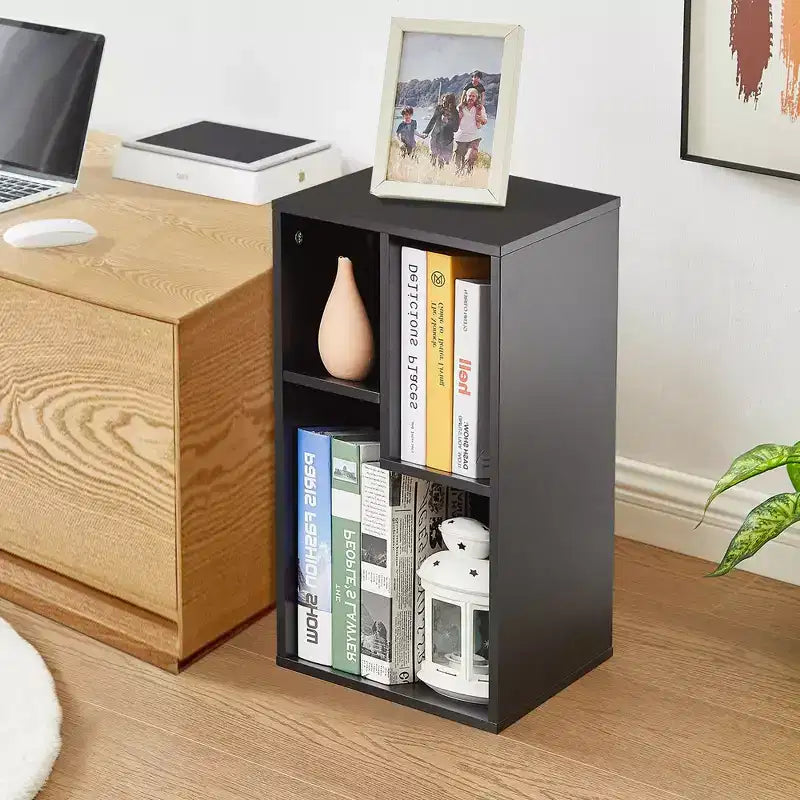 Étagère à 3 niveaux VECELO, bibliothèque en bois et étagères à livres