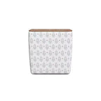 Pouf de rangement avec plateau en bois - HomePop