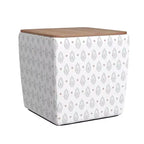 Pouf de rangement avec plateau en bois - HomePop