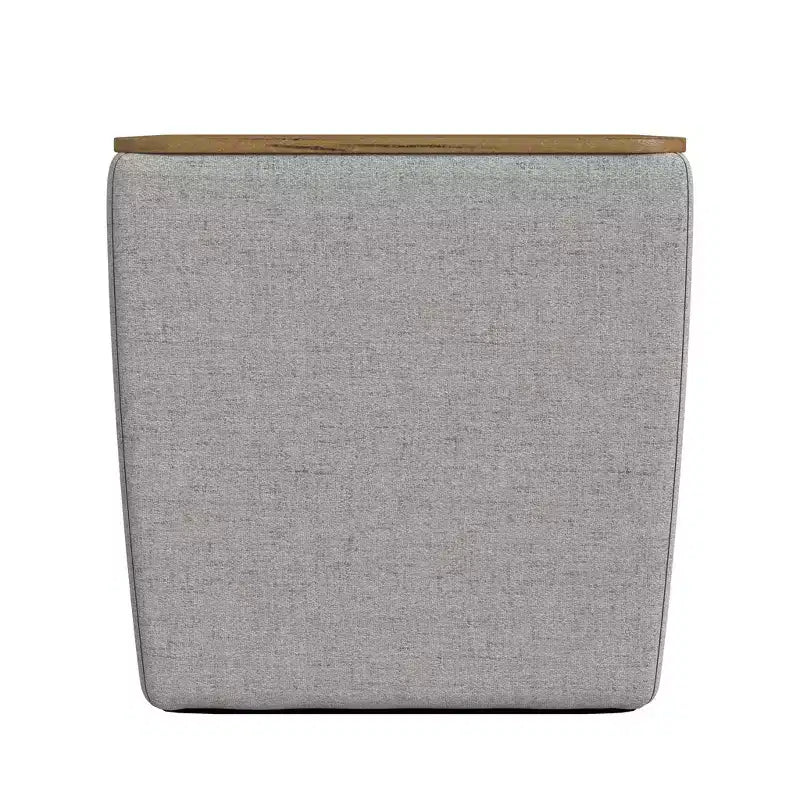 Pouf de rangement avec plateau en bois - HomePop