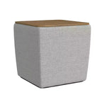 Pouf de rangement avec plateau en bois - HomePop