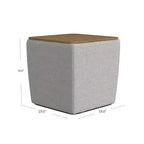 Pouf de rangement avec plateau en bois - HomePop
