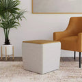 Storage Ottoman with Wood Top - HomePop