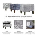 Ottoman de rangement moyen - HomePop