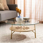 Table basse ronde Flora - Naturel/Laiton - Safavieh