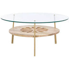 Table basse ronde Flora - Naturel/Laiton - Safavieh