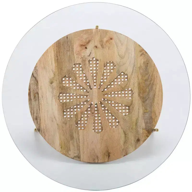 Table basse ronde Flora - Naturel/Laiton - Safavieh