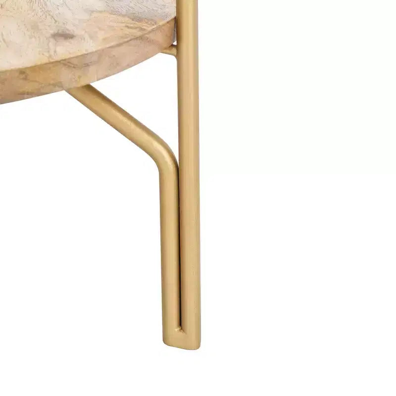 Table basse ronde Flora - Naturel/Laiton - Safavieh