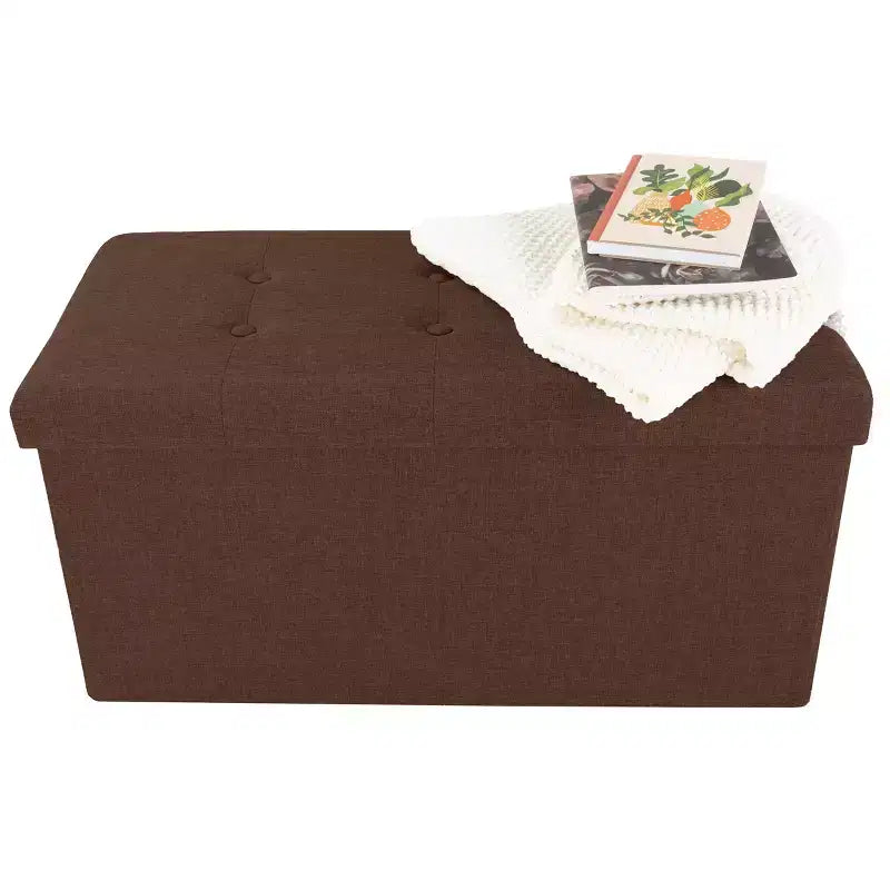 Hasting Home Pouf de rangement pliant de 30 po avec bac amovible