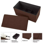 Hasting Home Pouf de rangement pliant de 30 po avec bac amovible