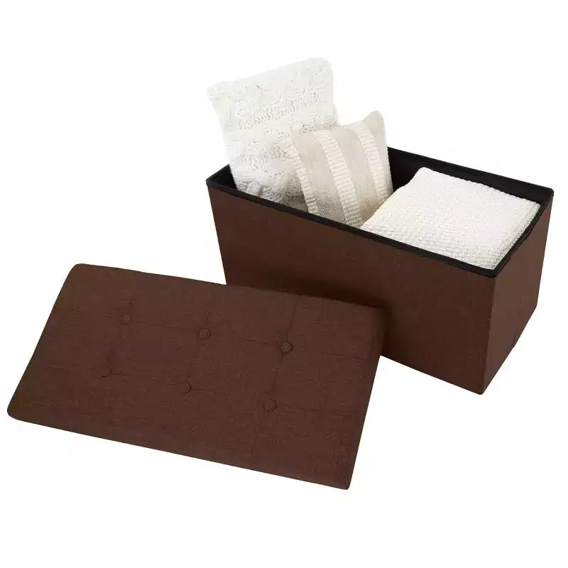 Hasting Home Pouf de rangement pliant de 30 po avec bac amovible