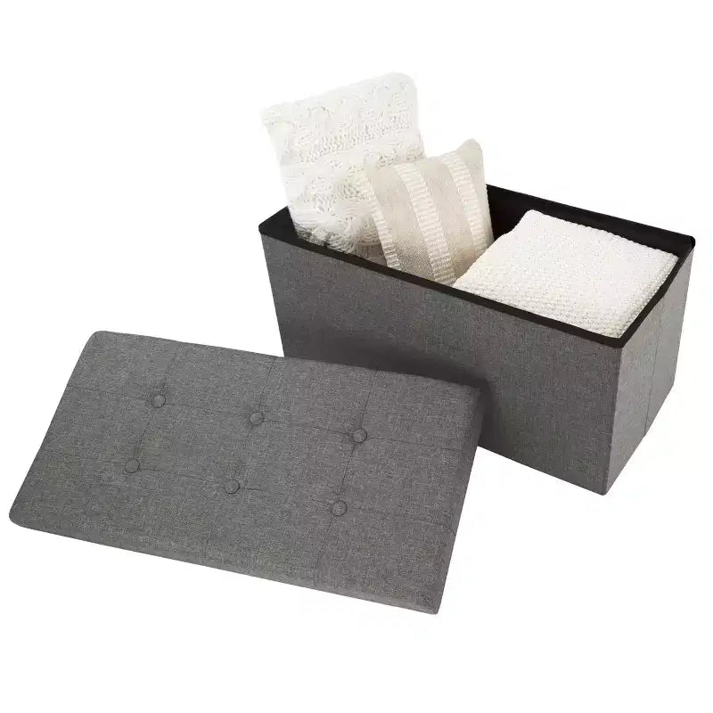 Hasting Home Pouf de rangement pliant de 30 po avec bac amovible