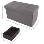 Hasting Home Pouf de rangement pliant de 30 po avec bac amovible