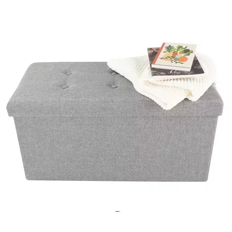 Hasting Home Pouf de rangement pliant de 30 po avec bac amovible