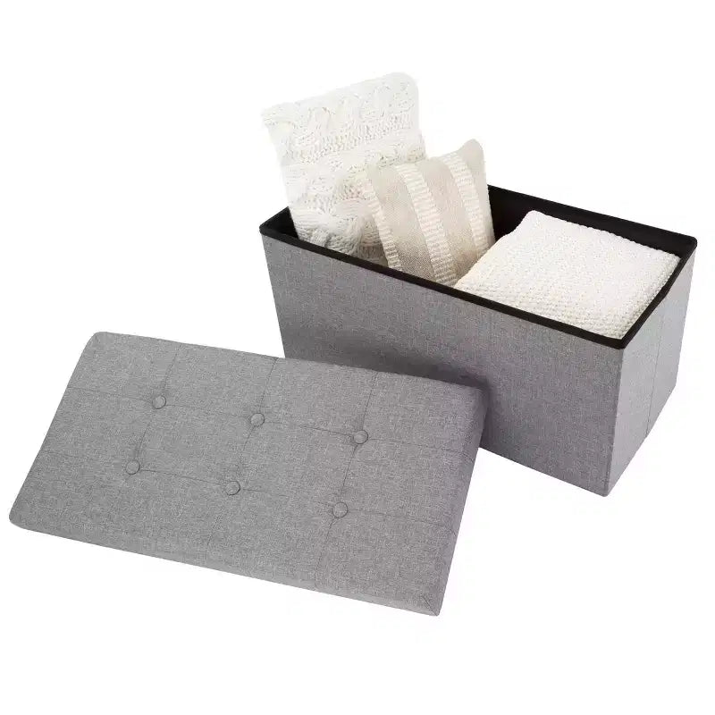 Hasting Home Pouf de rangement pliant de 30 po avec bac amovible