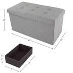 Hasting Home Pouf de rangement pliant de 30 po avec bac amovible