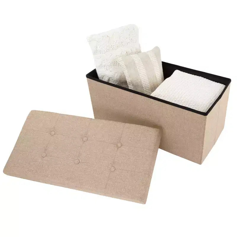Hasting Home Pouf de rangement pliant de 30 po avec bac amovible