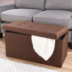 Hasting Home Pouf de rangement pliant de 30 po avec bac amovible